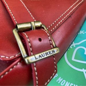 Ralph Lauren Red Leather Kitten Heels sliders vgc